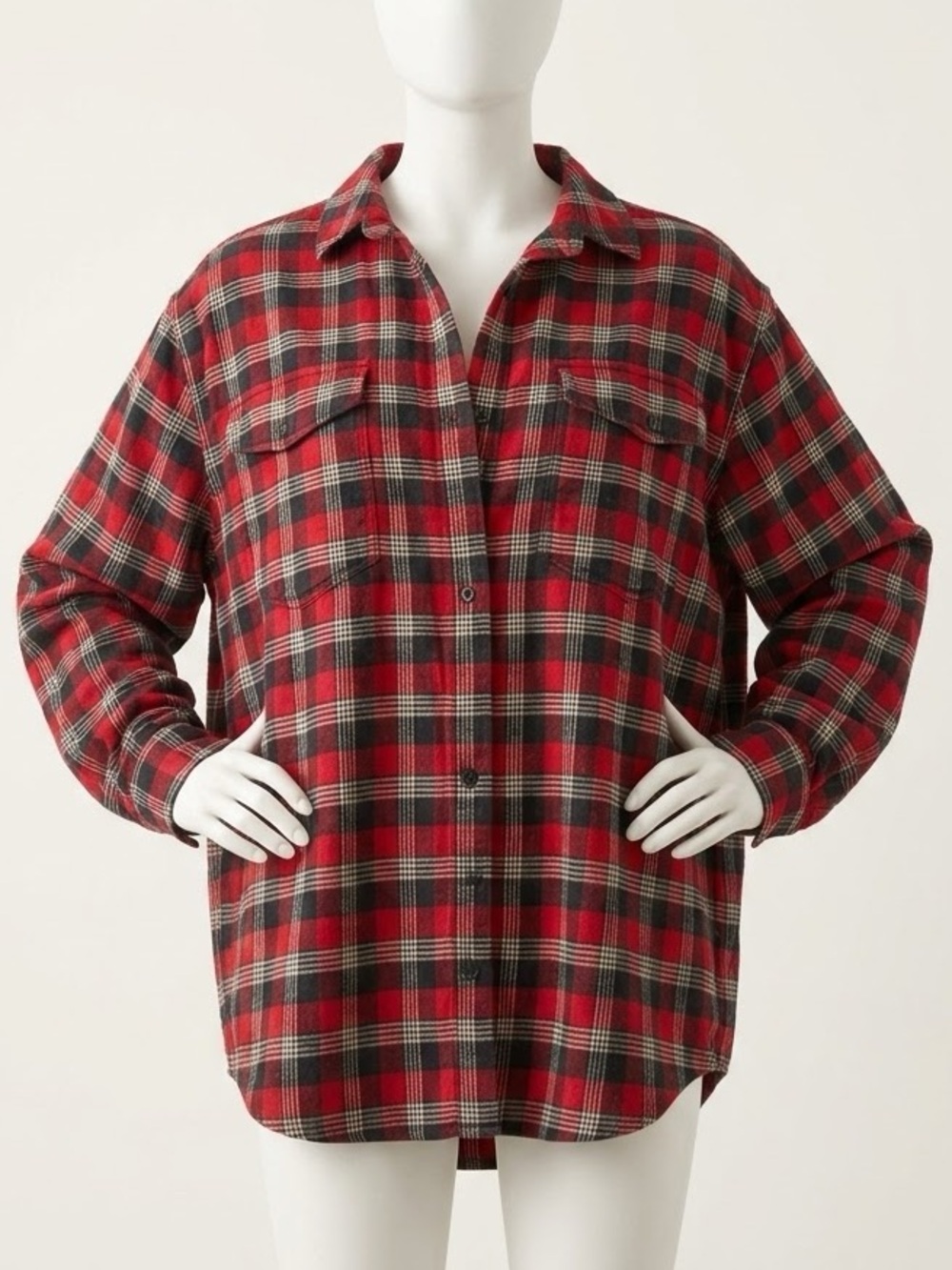 TNA Plaid Oversized Flannel Button Up Shirt